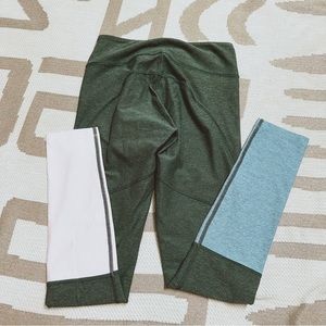 Outdoor Voices color block emerald green leggings XS